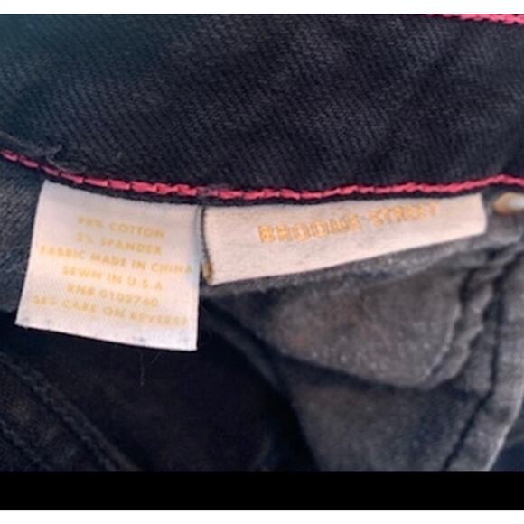 Kate Spade NY Black Seize the Day‎ Browne St Gold Spade Emblem Jeans Sz 26 - Picture 6 of 11